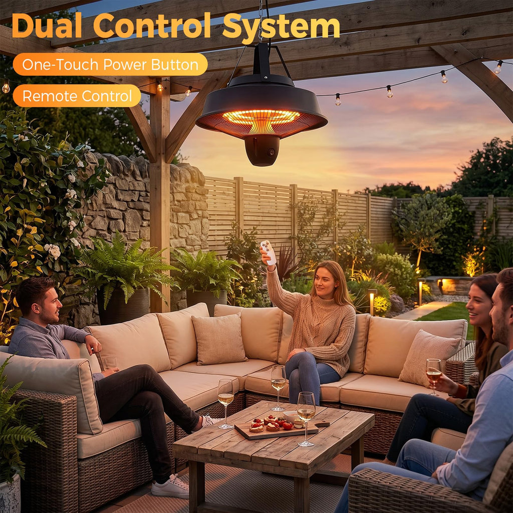Infrared Hanging Patio Heater, Touch & Remote Control