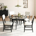 Inspired Bertoia Style Solid Wood Dining Chairs Set of 4, Mid Century Modern Upholstered Kitchen Chairs with 3.3" Thick Cushion, Farmhouse