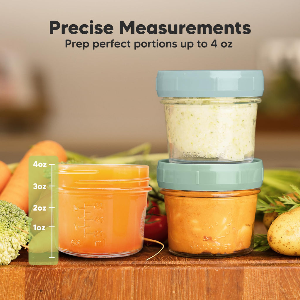 12pk 4oz Glass Baby Food Containers with Lids, BPA-Free,Musk Dusk