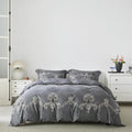 Grey Boho Damask Duvet Cover King 100% Egyptian Cotton 3 Pcs Set