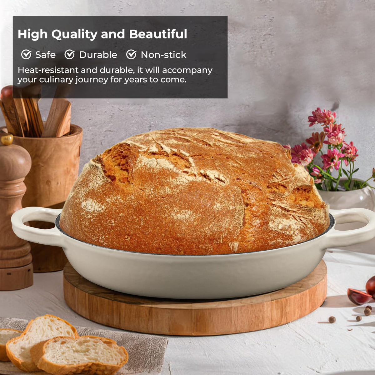 Enameled Cast Iron Bread Oven for Sourdough