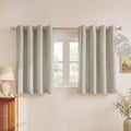 100% Blackout Linen Ivory Curtains, White Liner Composite Grommet Bedroom Window Treatments Relax Home