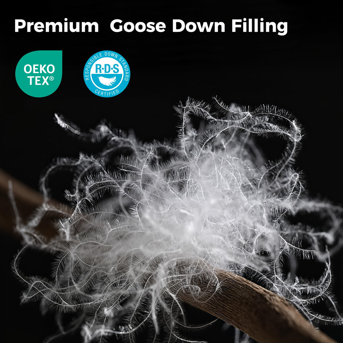 Goose Down Fiber Comforter, 100% Organic Cotton Cover Duvet Insert
