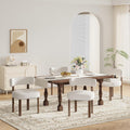 Wooden Dining Chairs Set of 4, Upholstered Kitchen Chairs with Solid Wood Legs, Mid Century Dining Room Chair with