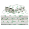 180 GSM Velvet Feel Luxury 100% Cotton Printed Flannel Sheet Set, Cactus - Warm & Cozy - Pre-Shrunk -Deep