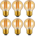 Dimmable G16.5 Amber Edison light Bulb 40 Watt,E26 Vintage LED Light Bulb