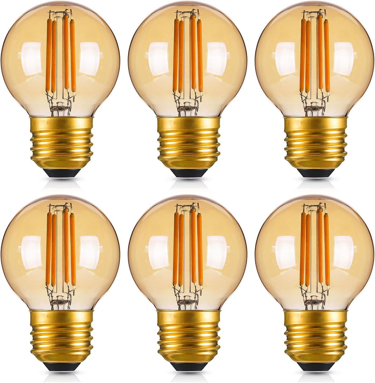 Dimmable G16.5 Amber Edison light Bulb 40 Watt,E26 Vintage LED Light Bulb