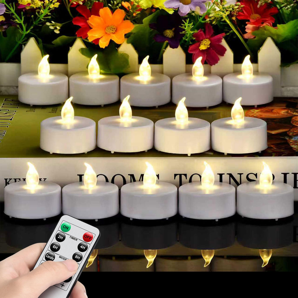 LED Tea Light Flameless Candle with Remote Control WarmWhite 24pcs