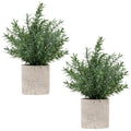 2 Pack Small Fake Plants Rosemary Potted, Green