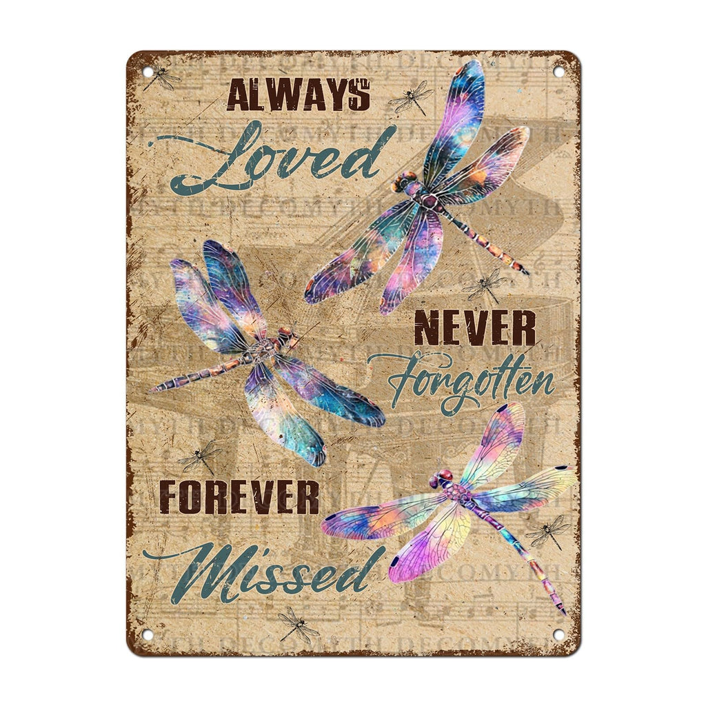 Dragonfly Decor Always Loved Never Forgotten Forever Missed Dragonfly Poster Farm Outdoor Bathroom Restaurant Cafes