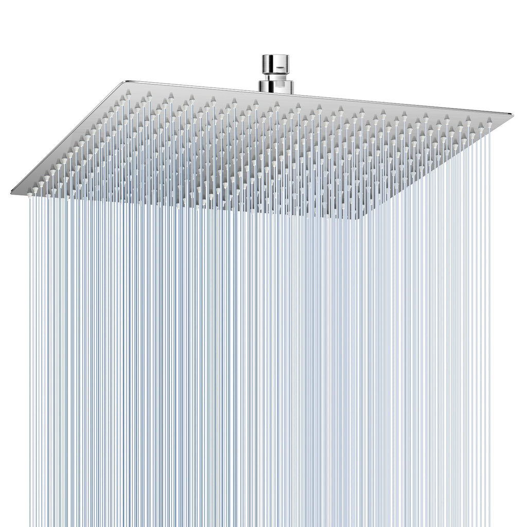 16 inch Brushed Nickel Large Rain Shower Head - All Metal 304 Stainless Steel, Full Body Rainfall Shower with 324
