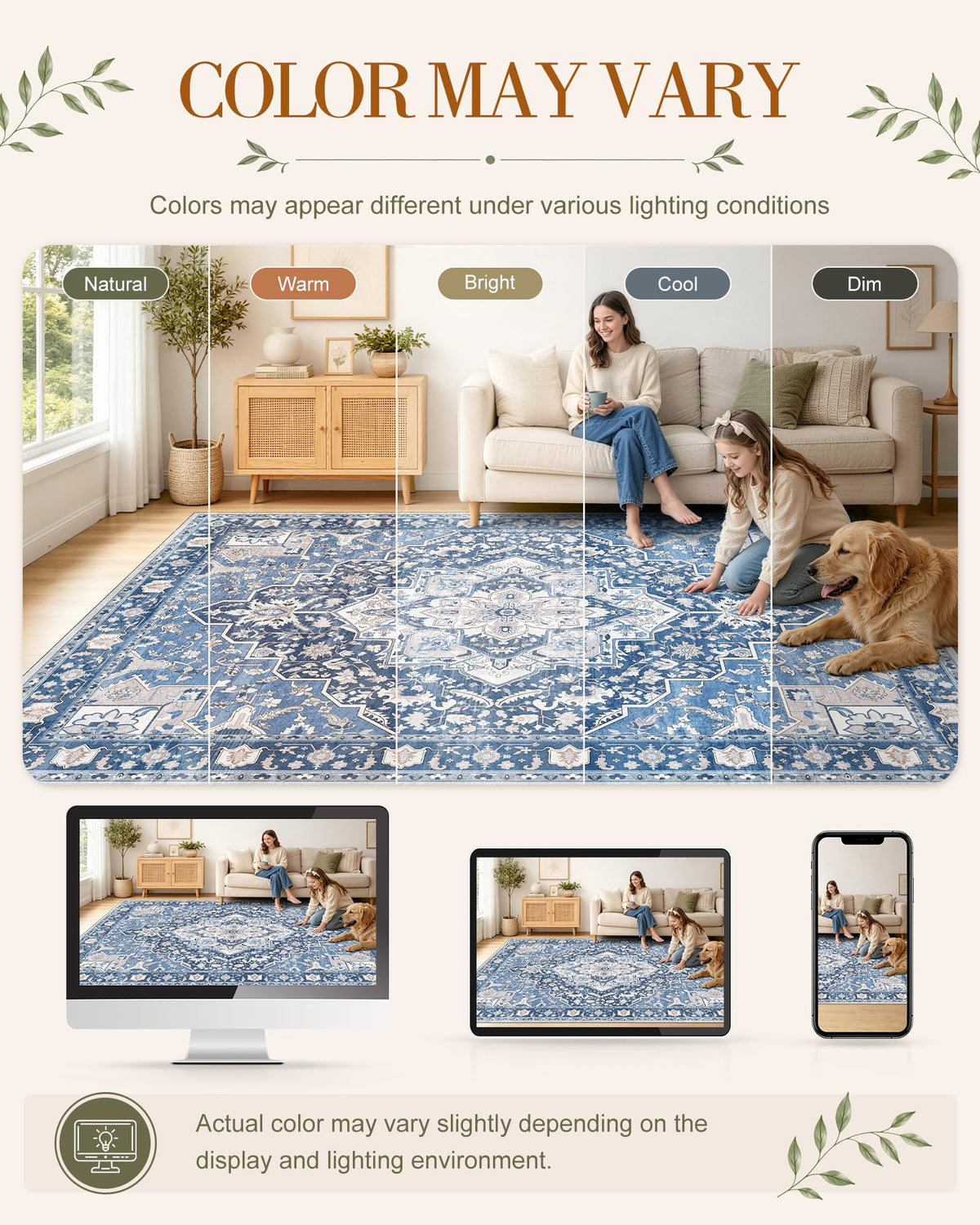 2'6"x12' Washable Runner Rug, Non Slip Carpet Kitchen