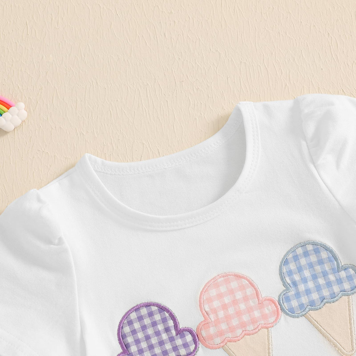 Toddler Baby Girls Summer Clothes Smocked T-Shirt Ruffled Shorts Set