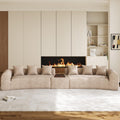177" Oversized Curved Sectional Sofa, Chenille Cloud Couch, Camel