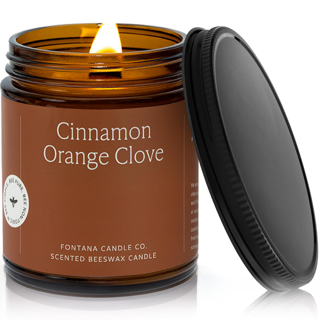 Co Wood Wick Beeswax Candle, Cinnamon Orange Clove