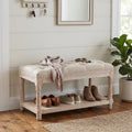 Storage Entryway Bench Tufted Shoe Rack Bench Wood Window Bench Entrance Bedroom Corner-1 Seat, Beige