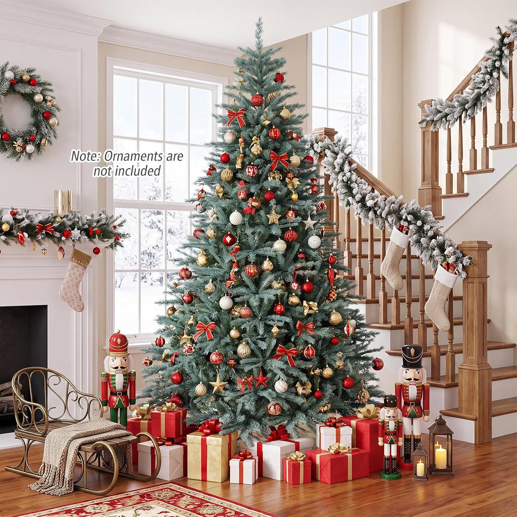 8ft Artificial Spruce Christmas Tree with 1765 Lush Branch Tip