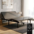 King Size Adjustable Bed Frame with Wireless Remote, Black-B