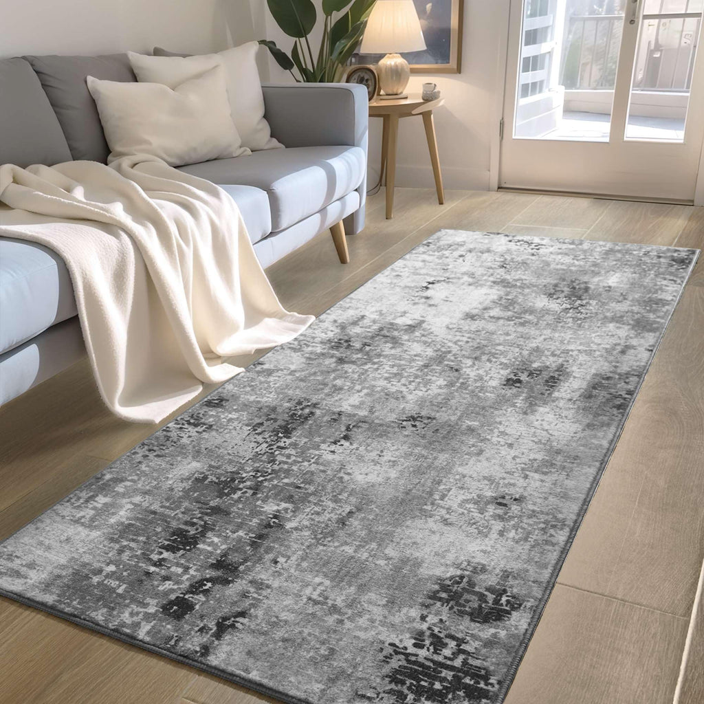 Rug Runners s Kitchen Runner Rug Non Slip Washable Grey Long Runner Rugs with Rubber Backing Soft Abstract Carpet
