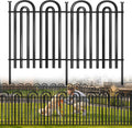 Decorative Garden Fence, 10 Panels No Dig Fence, 32 in(H) x 24.16 ft(L) Animal Barrier for Dogs Rabbits, Rustproof