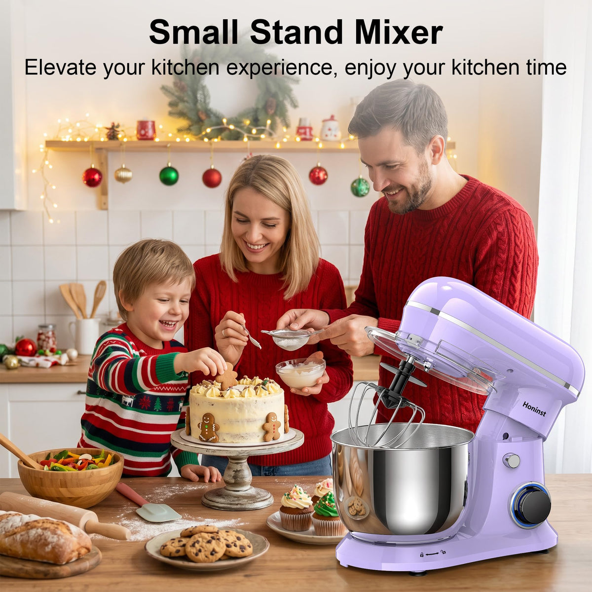 4QT Electric Stand Mixer, 10-Speed Tilt-Head Compact Kitchen Mixer