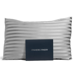 25mm 100% Pure Mulberry Silk Pillowcase (Gray Stripe )