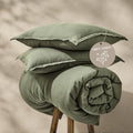 100% European Flax Linen Duvet Cover Set, Dried Sage