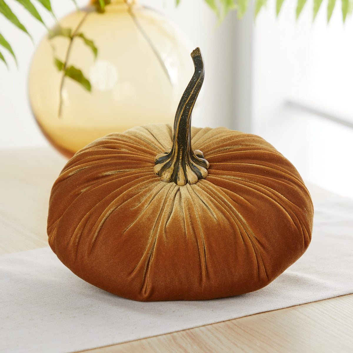 9 Inch Velvet Pumpkin (Gold)