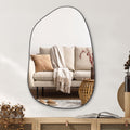 Irregular Wall Mirror Asymmetrical Mirror, 40''x26'' Black Mirror Bedroom Living Room Entryway, Decorative Modern