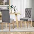 Set of 2 Modern Upholstered Parson Chairs Dark Gray