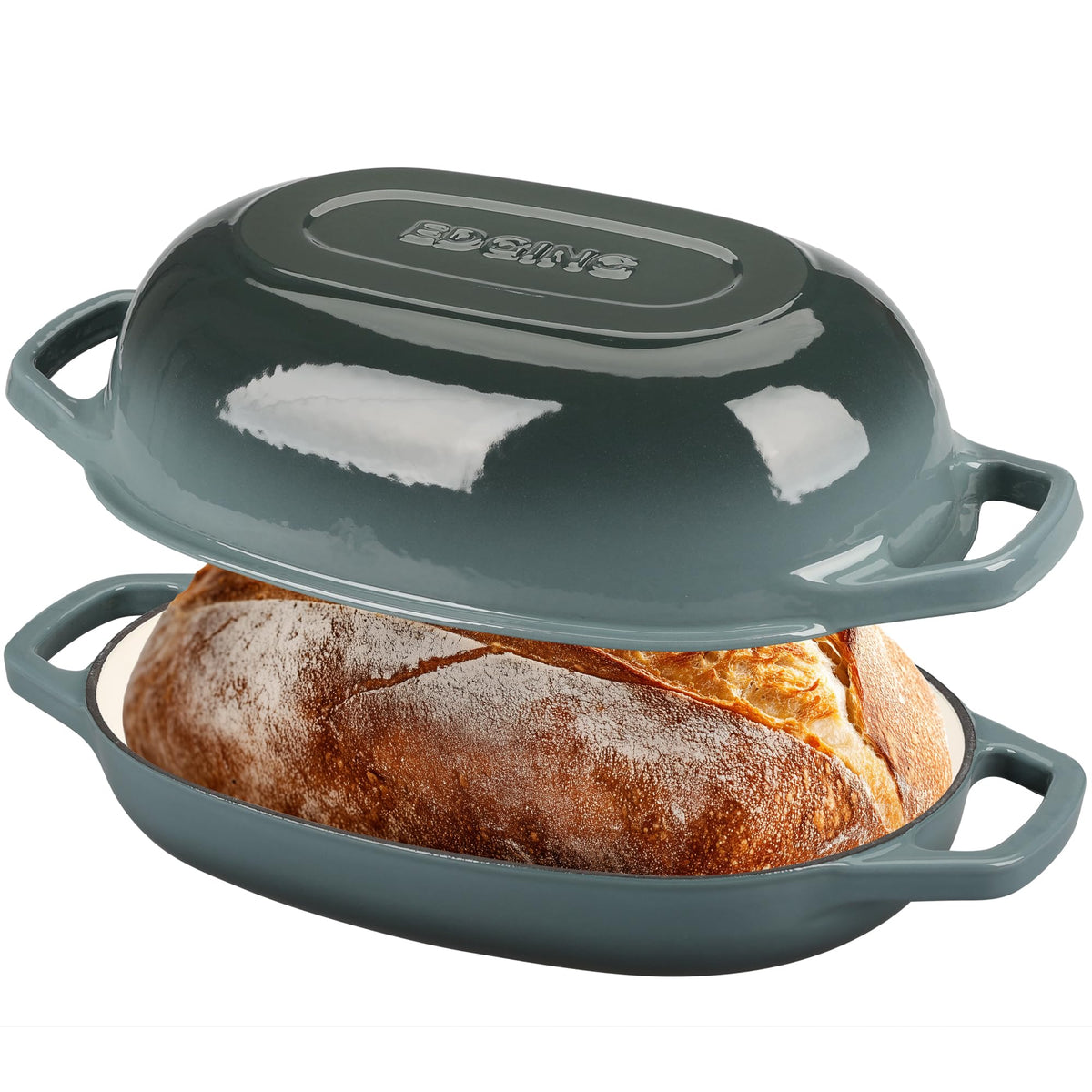 Enameled Cast Iron Oval Dutch Oven Pot with Lid, Dutch Oven for Sourdough Bread Baking, Bread Oven, Bread Dutch Oven