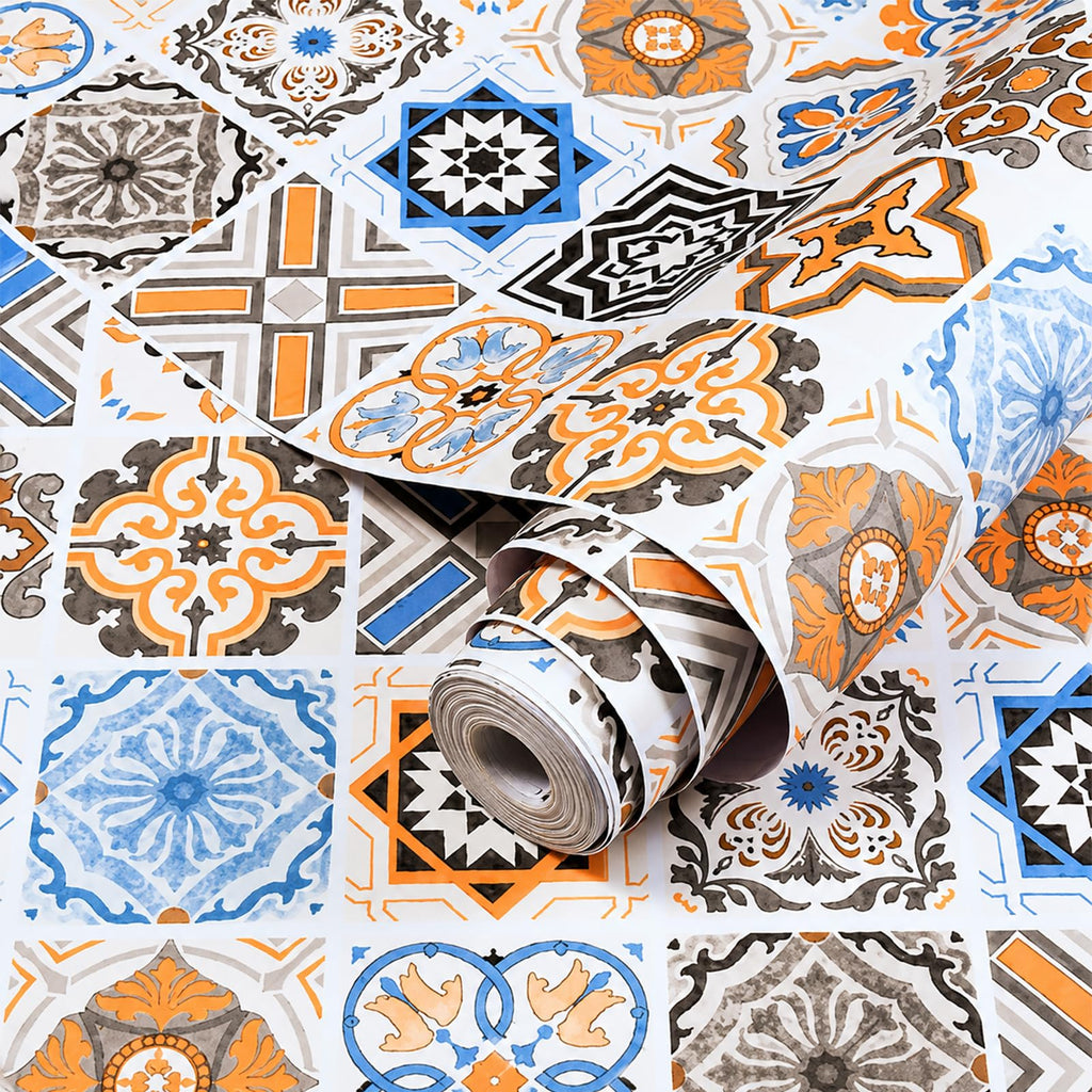 Self Adhesive Vinyl Flooring Roll, 23.6 in x 196.9 in Peel and Stick Vinyl Sheet Flooring, 32.3 Sq Ft Floor Covering