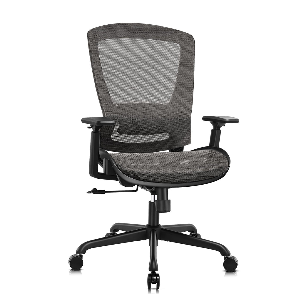 Ergonomic Mesh Office Chair — Grey, Breathable Mesh Seat & Back