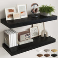 36 Inch Black Floating Shelves for Wall, 12 Inch Deep Shelves |Kitchen|Bedroom, Wall Mounted Rustic Wood Floating