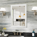 Bathroom Wall Mirror, White Metal Frame, 48x30 Inch