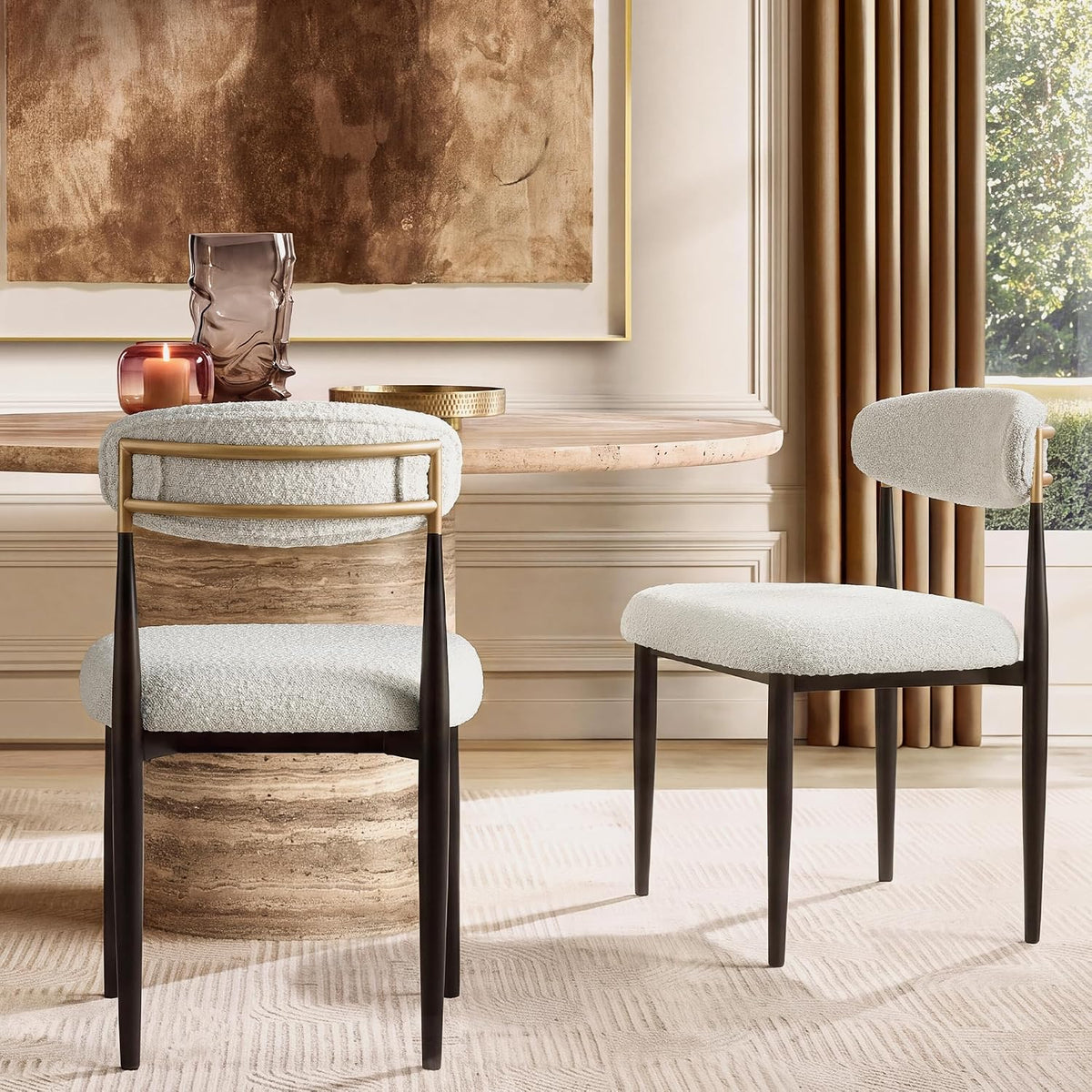 Morden Fort Upholstered Dining Chairs Set of 2