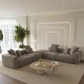 Oversized Modular Sectional Sofa with Ottomans, 5 Seater Corduroy V Shaped Reversible Corner Couch, 141.73" Convertible