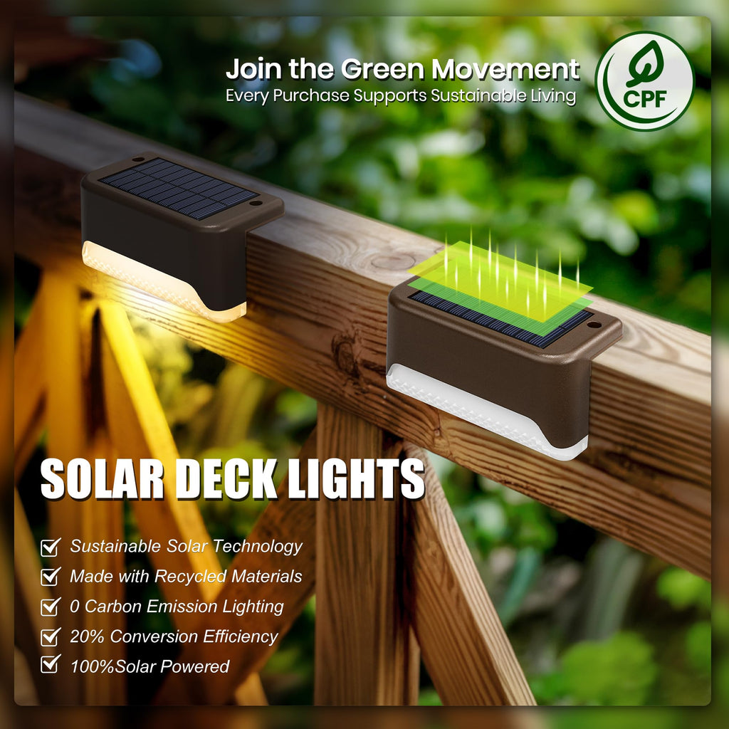 Solar Deck Lights Outdoor, Fence Lights Waterproof, 16 Pack Warm White
