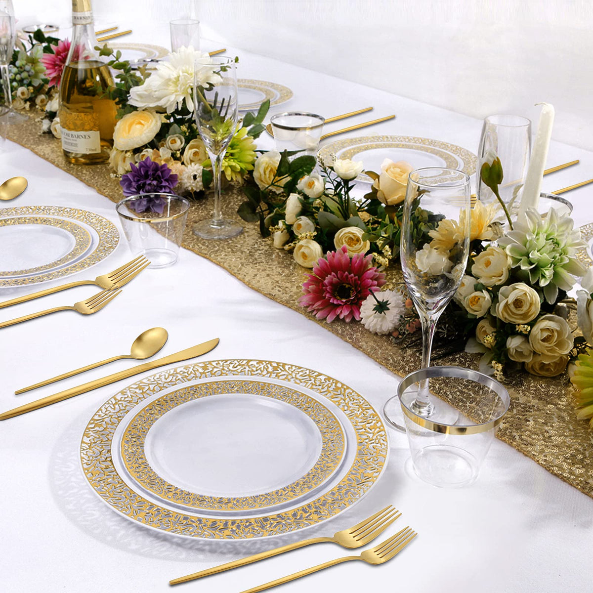 Matte Gold Silverware Set, 60-Piece Stainless Steel Flatware Set, Satin Finish tableware Cutlery Set, Service for 12