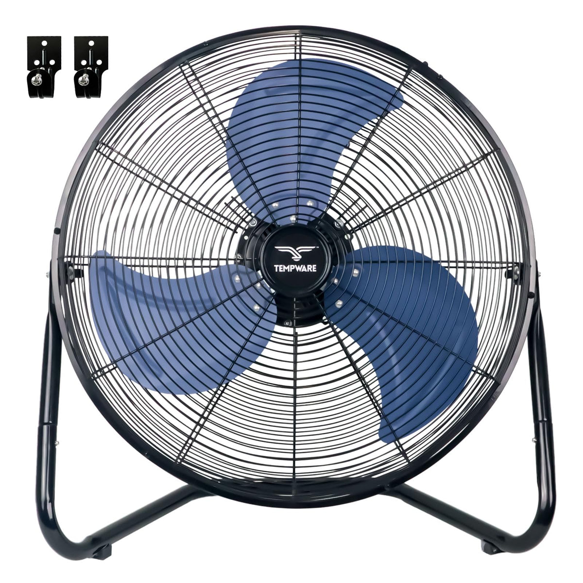 20 Inch High Velocity Industrial Floor Fan with 360° Tilt, Blue