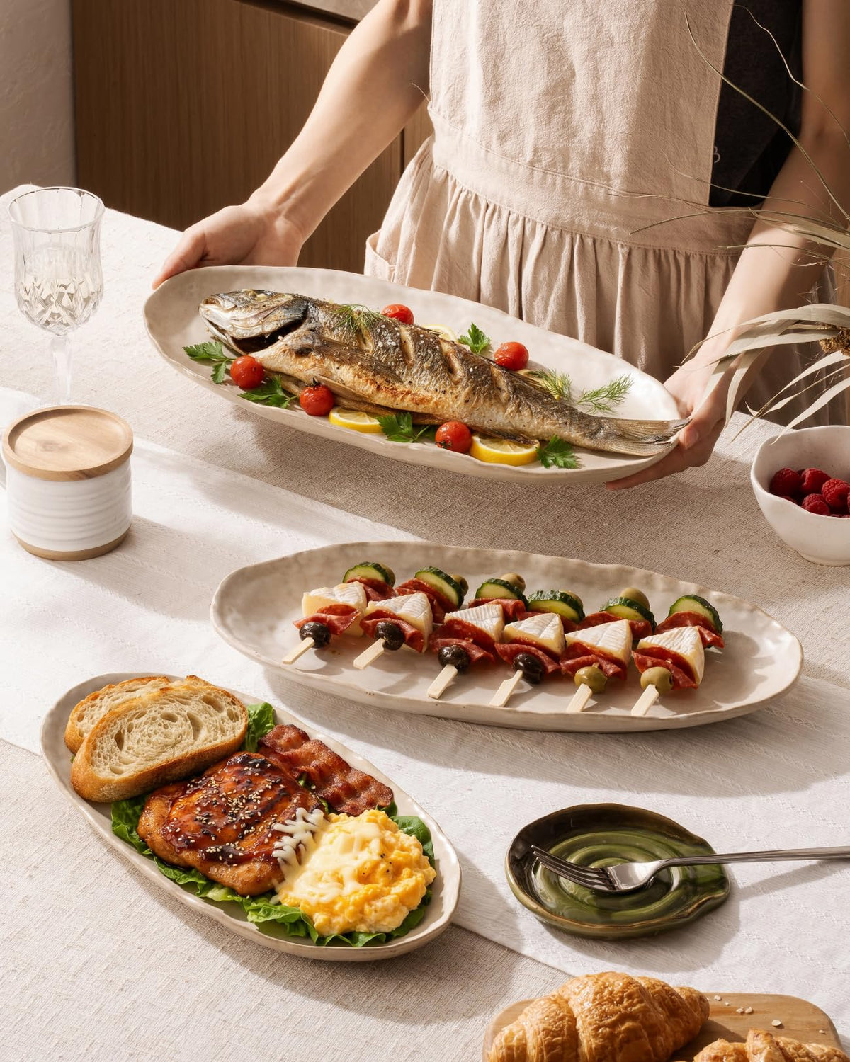 Serving Platters Set of 3, Serving Trays for Party, Cheese Platter