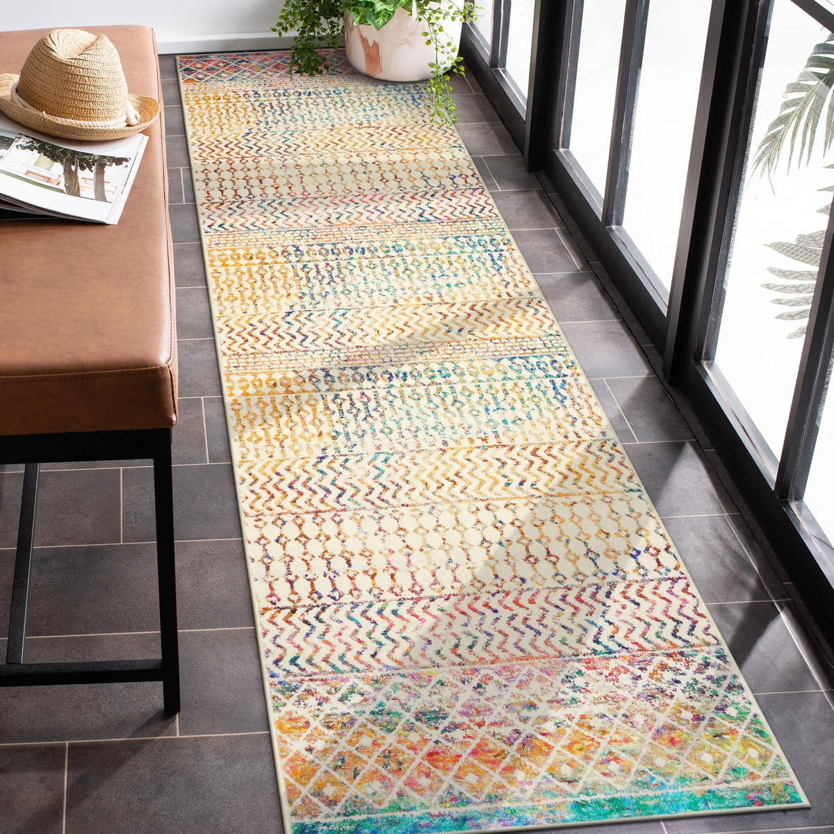 Moroccan Hallway Rug Runner, Washable Entryway Rugs Indoor