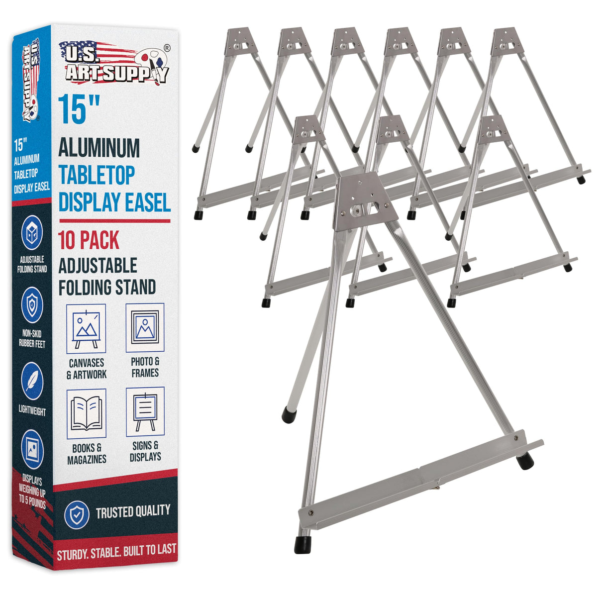 15" High Aluminum Tabletop Display Easel for Painting