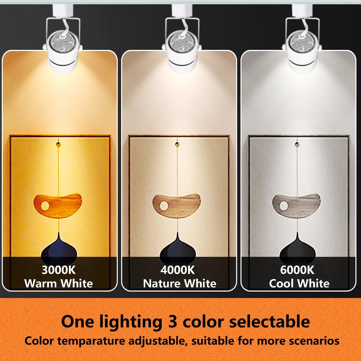 Track Lighting (No Rails) with LED Replaceable GU10 Bulbs White 4 Heads