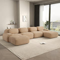 152.7 Inch U-Shaped Modular Sectional Sofa, 4-Seater Boneless Couch, Camel