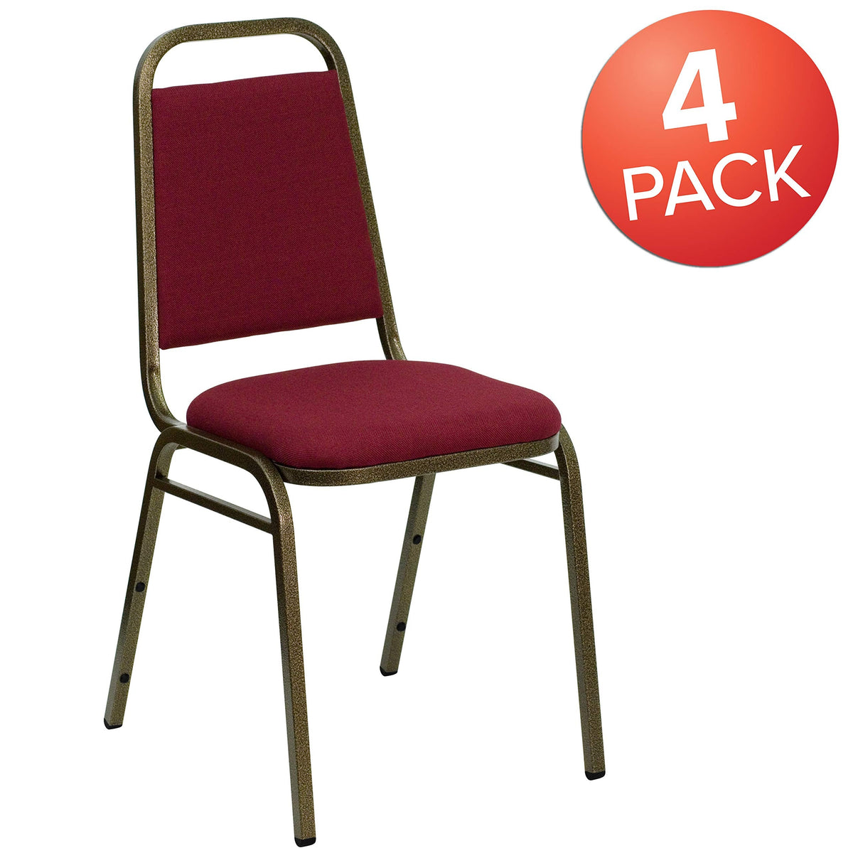 Hercules Fabric Banquet Chair, Burgundy, 4-Pack