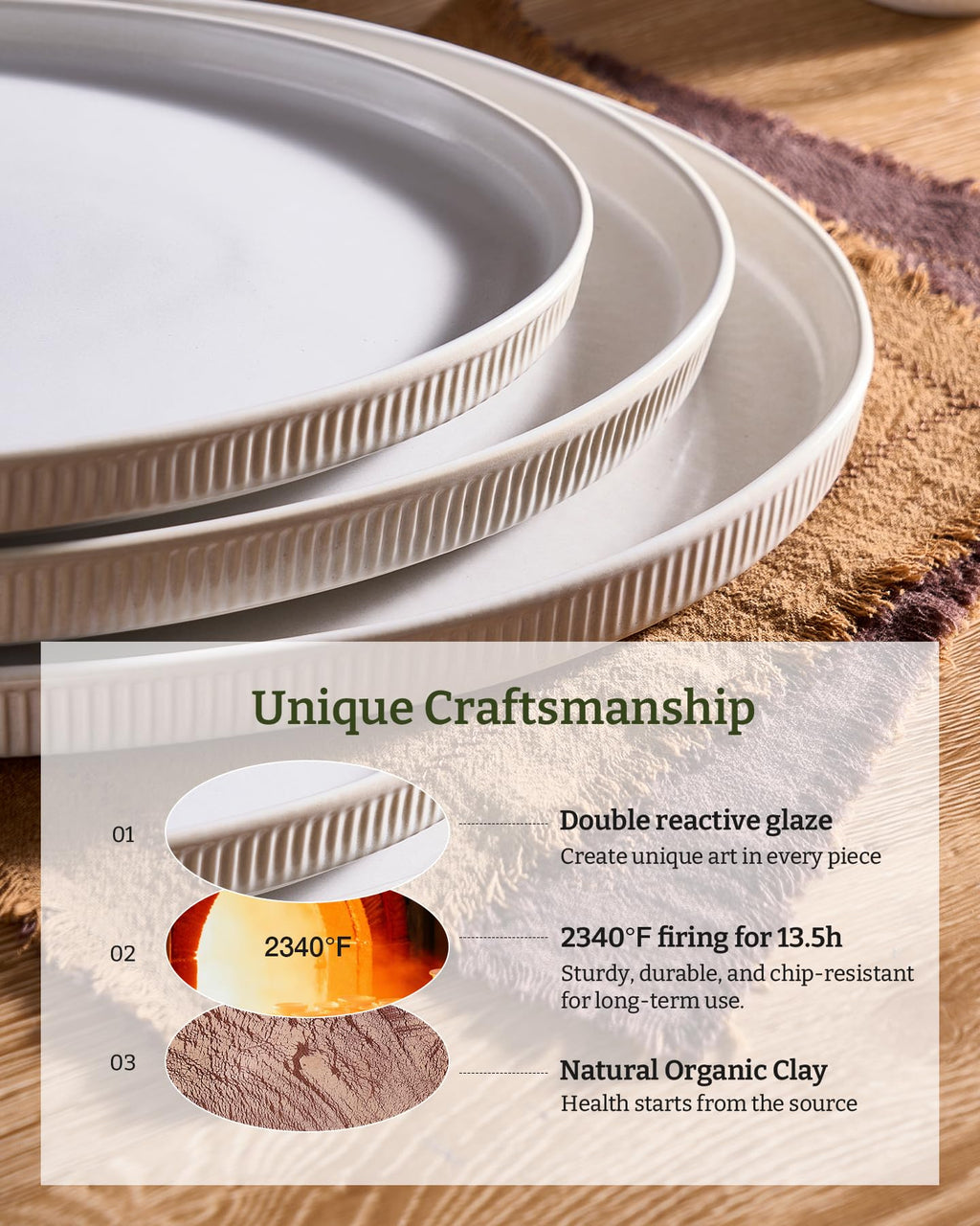 Large Serving Platters Set of 3 Sizes - Oval, Matte White