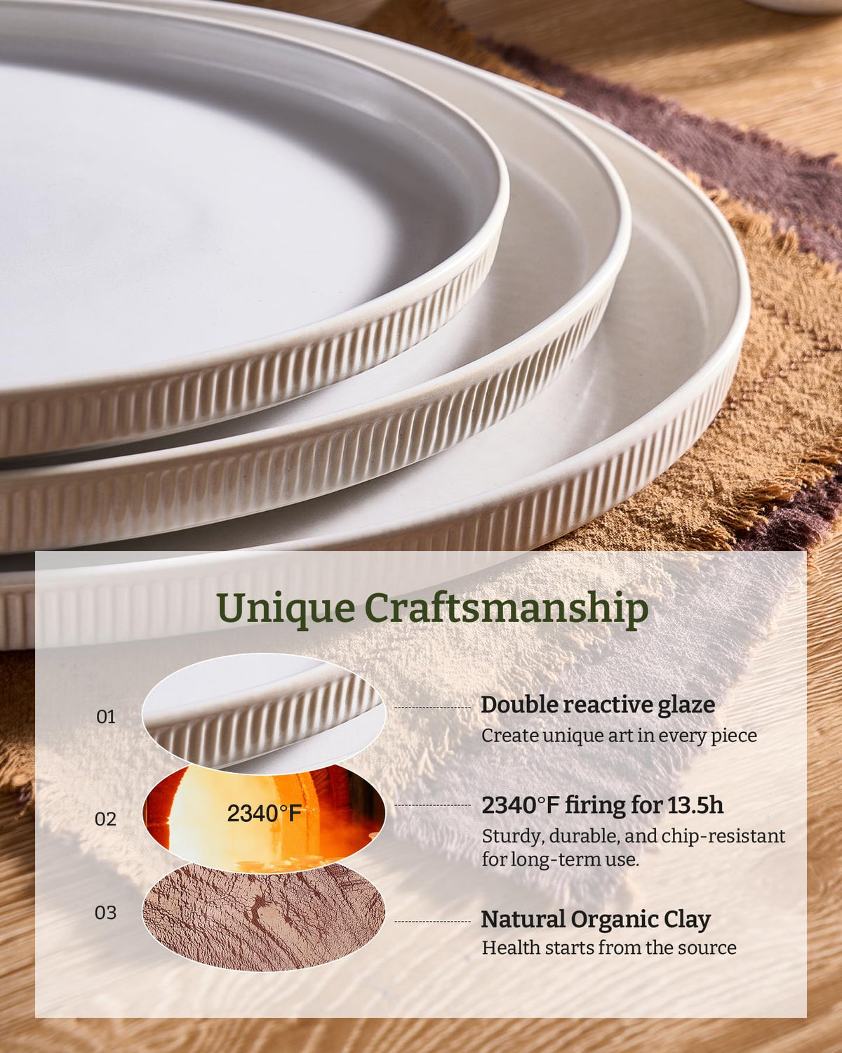 Large Serving Platters Set of 3 Sizes - Oval, Matte White