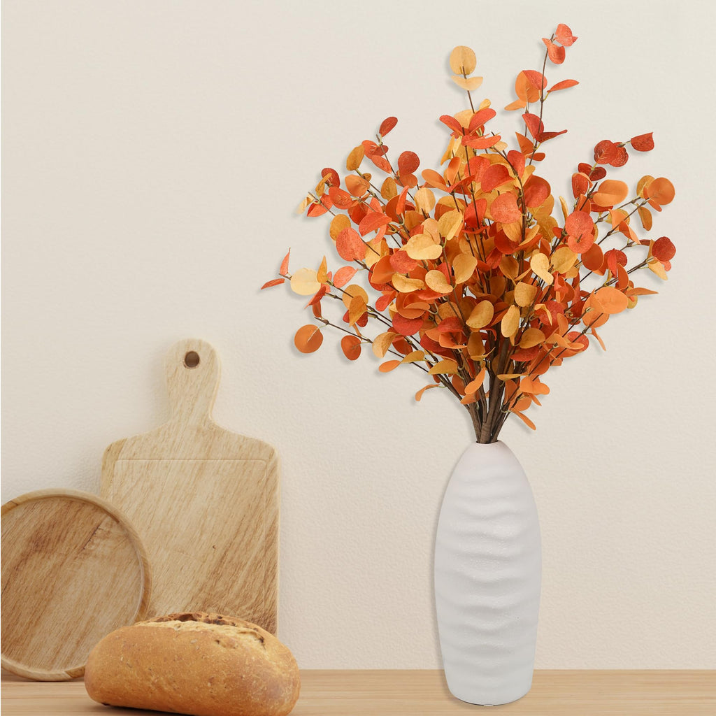 Fall Stems 6 Pcs Artificial Eucalyptus Fall Leaves 27.5 inch Fall Floral Picks, Fall Branches Decor for Vase, Fall