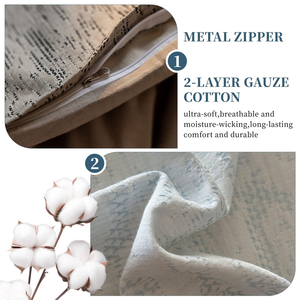 Minimalist Light Blue Duvet Cover Set Chic Cotton Jacquard Bedding